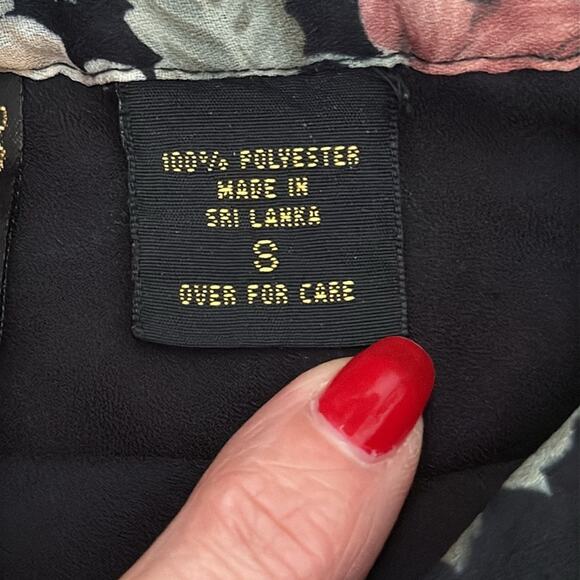 Mid Y2K Express Black Floral Side Zip Mini Skirt - Picture 4 of 5